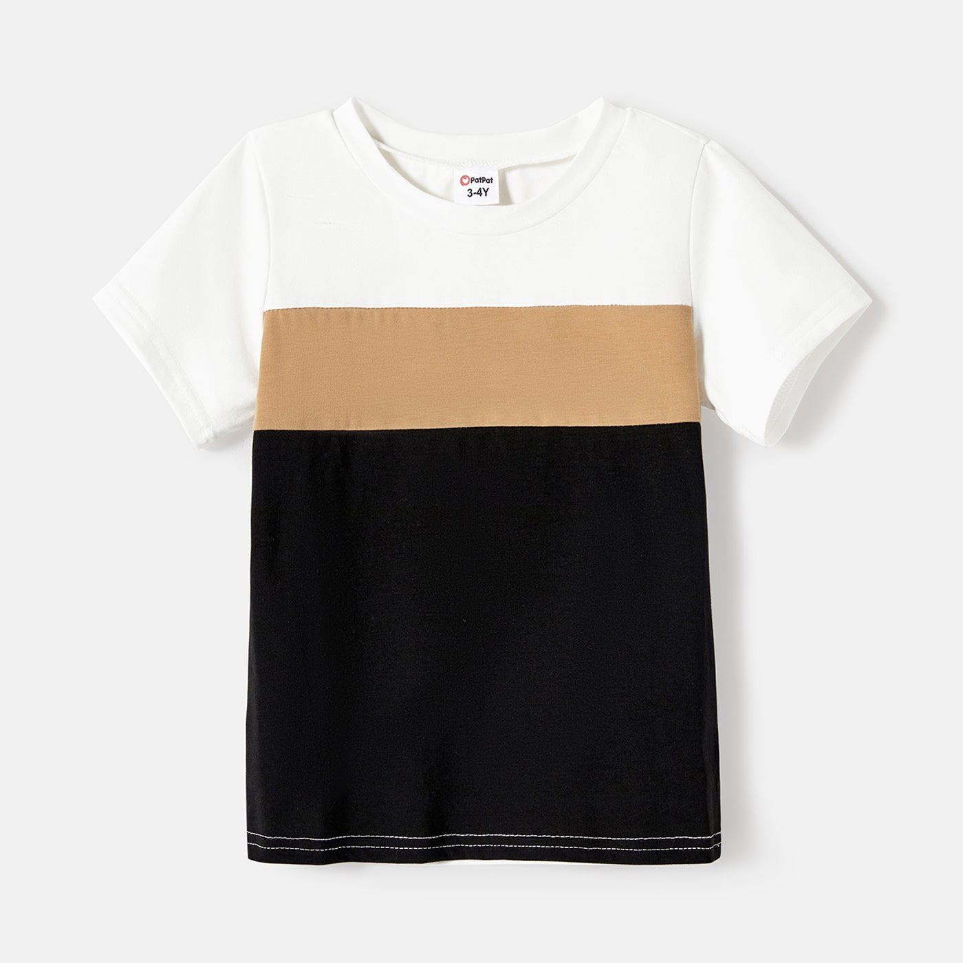 Family Matching Solid Spaghetti Strap Dresses and Striped Colorblock Short-sleeve T-shirts Sets - 20624389