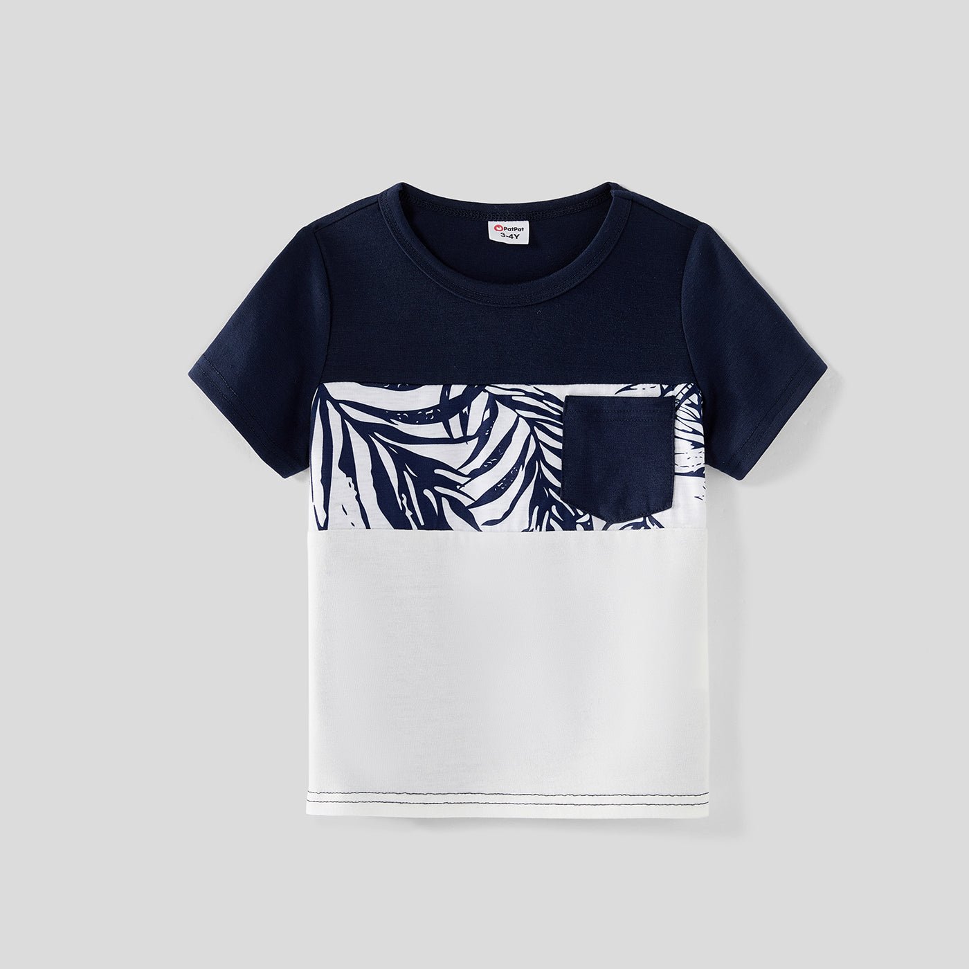 Family Matching Solid Splicing Plant Print Sleeveless Midi Dresses and Short-sleeve T-shirts Sets - 20403214