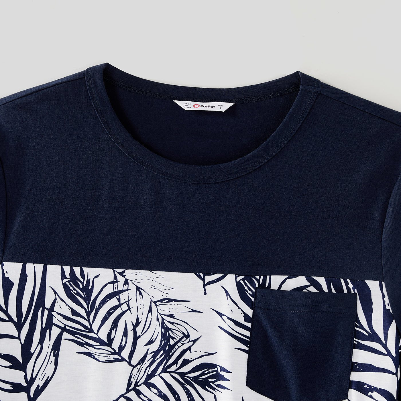 Family Matching Solid Splicing Plant Print Sleeveless Midi Dresses and Short-sleeve T-shirts Sets - 20403214
