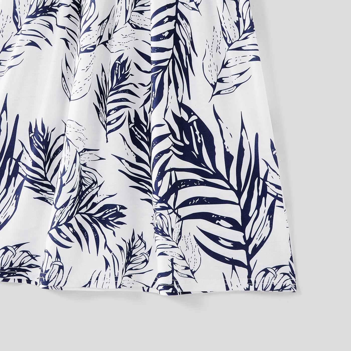 Family Matching Solid Splicing Plant Print Sleeveless Midi Dresses and Short-sleeve T-shirts Sets - 20403214
