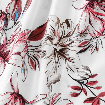 Family Matching Solid V Neck Button Up Spaghetti Strap Splicing Floral Print Dresses and Short-sleeve T-shirts Sets - 20330844