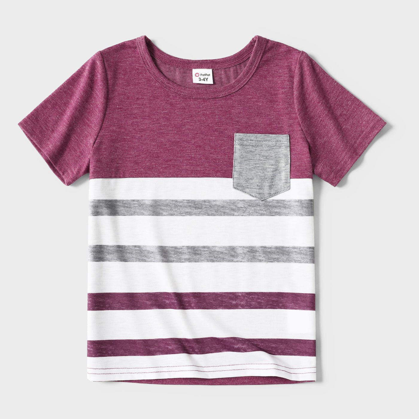 Family Matching Solid V Neck Sleeveless Button Up Drawstring Dresses and Striped Colorblock Short-sleeve T-shirts Sets - 20372558