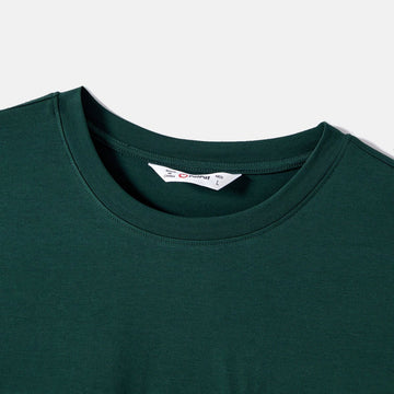 Family Matching Swiss Dot Ruffled Dresses and Stripe Panel Short-sleeve T-shirts Sets - 20607182