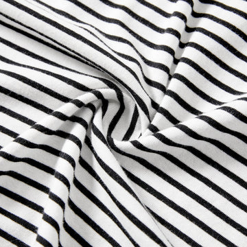 Family Matching Swiss Dot Ruffled Dresses and Stripe Panel Short-sleeve T-shirts Sets - 20607182