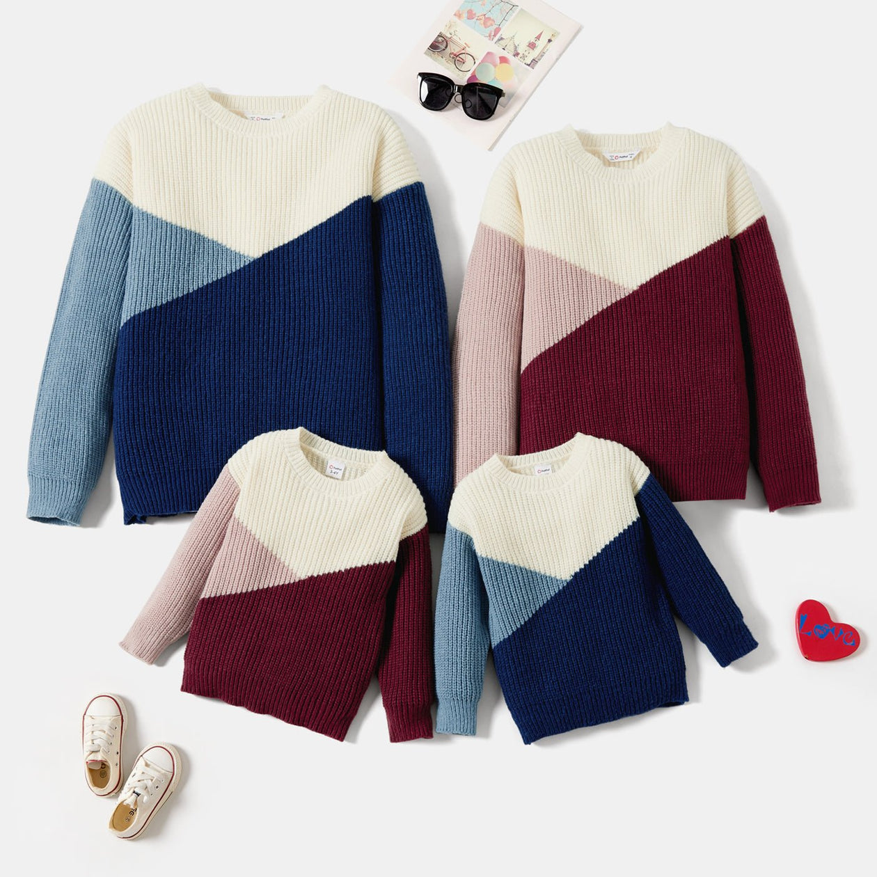 Family Matching Tops for Fall and Winter, 100% Polyester, Long Sleeves, Solid Color, Regular fit - 20702309