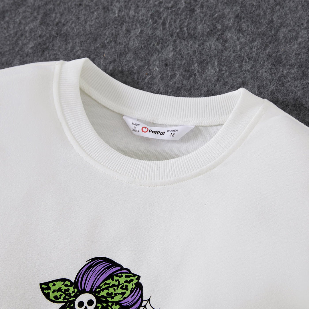 Halloween Family Matching Letter& Bat Print Long Sleeve Tops - 20689420