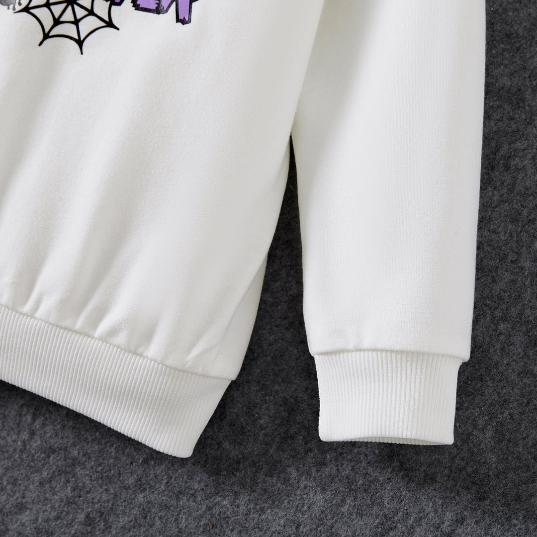 Halloween Family Matching Letter& Bat Print Long Sleeve Tops - 20689420
