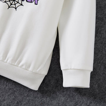 Halloween Family Matching Letter& Bat Print Long Sleeve Tops - 20689420