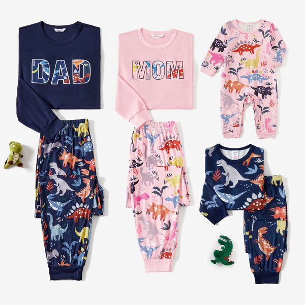 Halloween Family Mtaching Dinosaur Print Pajamas Sets (Flame Resistant) - 20680373