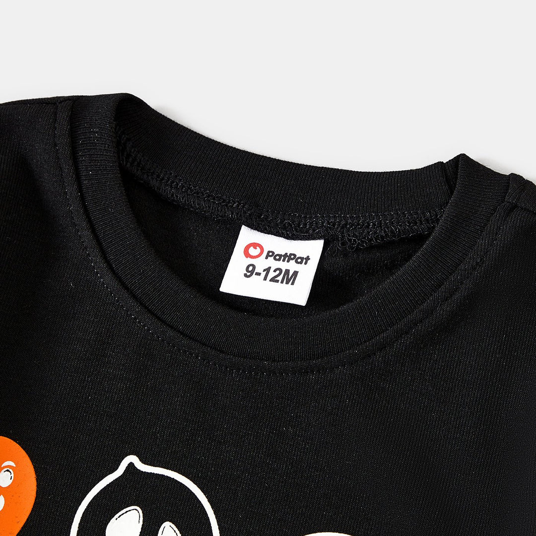 Halloween Glow In The Dark Solid Ghost Print Tops - 20683341