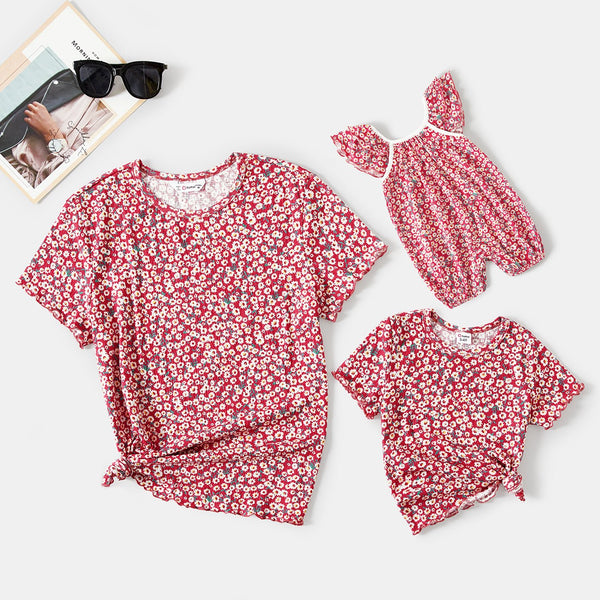 Mommy and Me Allover Daisy Print Short-sleeve Tee - 20648202