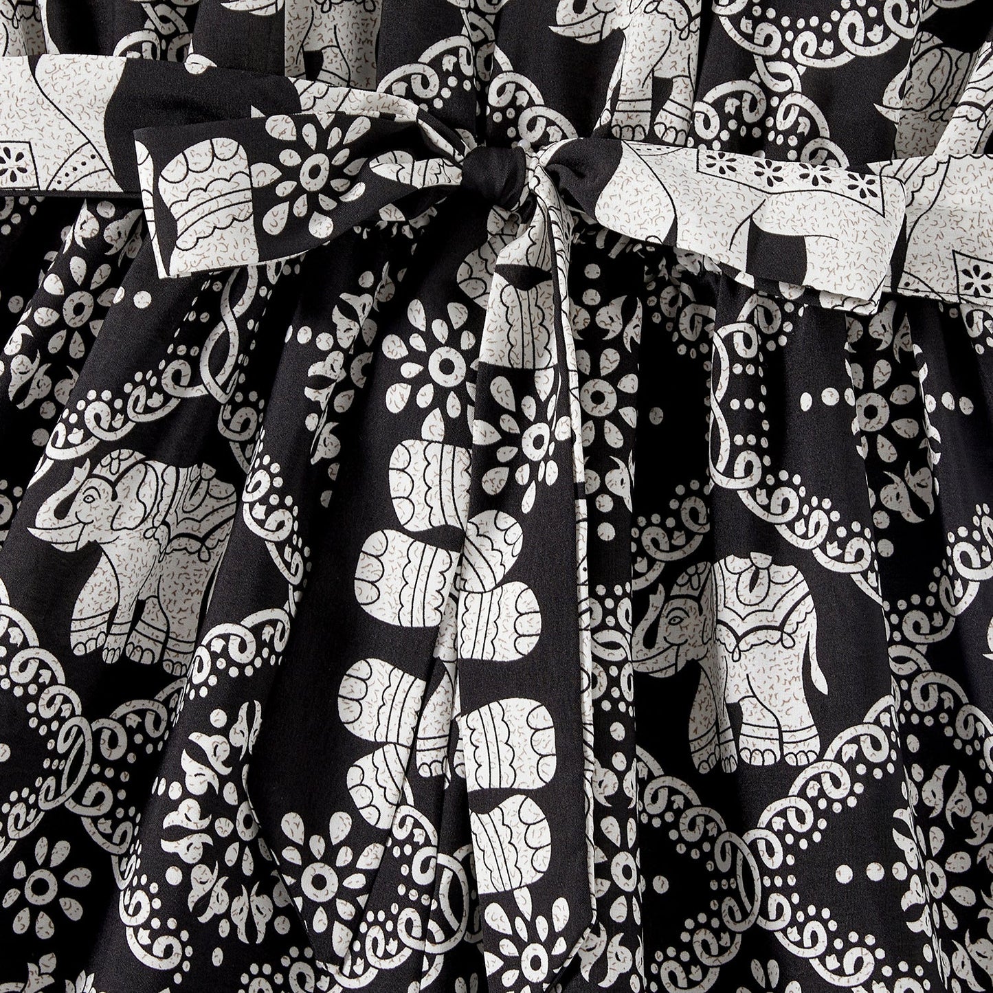 Mommy and Me Allover Elephant Print Spaghetti Strap Belted Rompers - 20584359