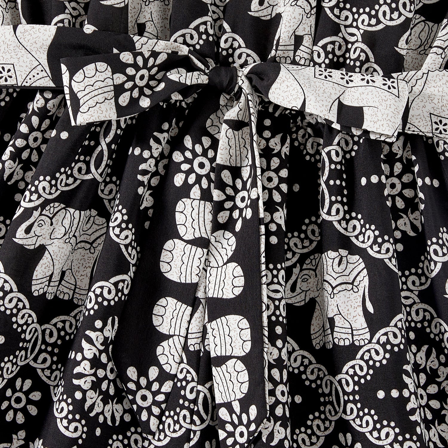 Mommy and Me Allover Elephant Print Spaghetti Strap Belted Rompers - 20584359