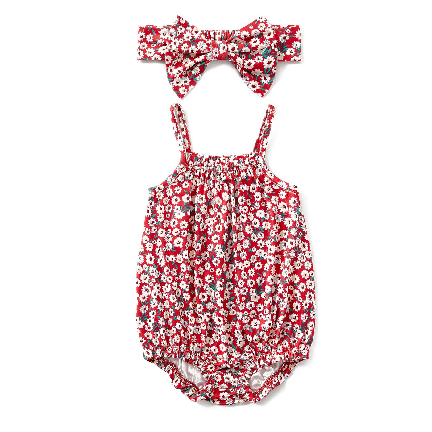 Mommy and Me Allover Floral Print Drawstring Ruched Bodycon Cami Dresses - 20557242