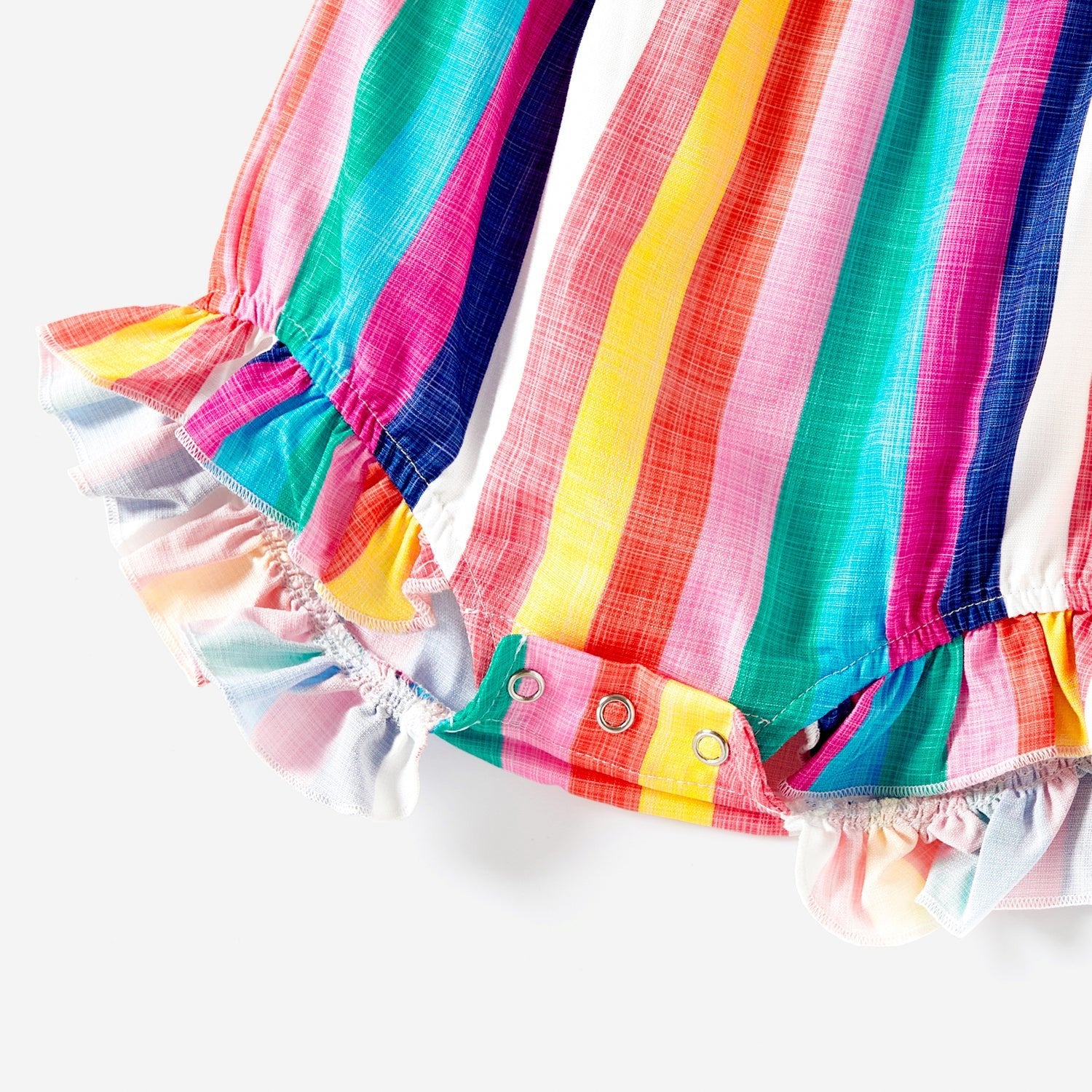 Mommy and Me Colorful Striped Sleeveless Belted Dresses - 20572651