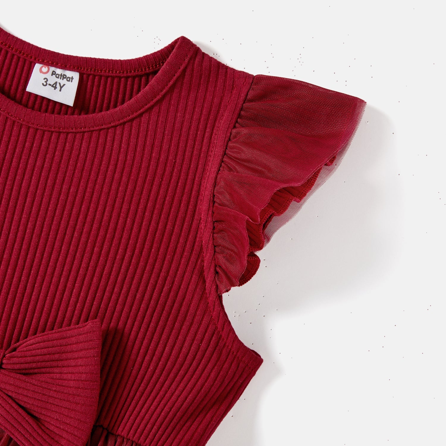 Mommy and Me Cotton Ribbed Spliced Ombre Mesh Dresses - 20598454