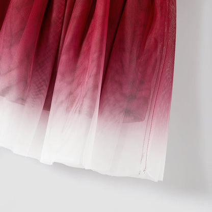 Mommy and Me Cotton Ribbed Spliced Ombre Mesh Dresses - 20598454