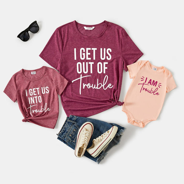 Mommy and Me Letter Print Short-sleeve Tee - 20650956