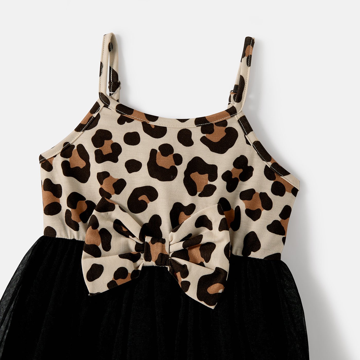 Mommy and Me Naia? Leopard & Black Spliced Bodycon Cami Dresses - 20620031
