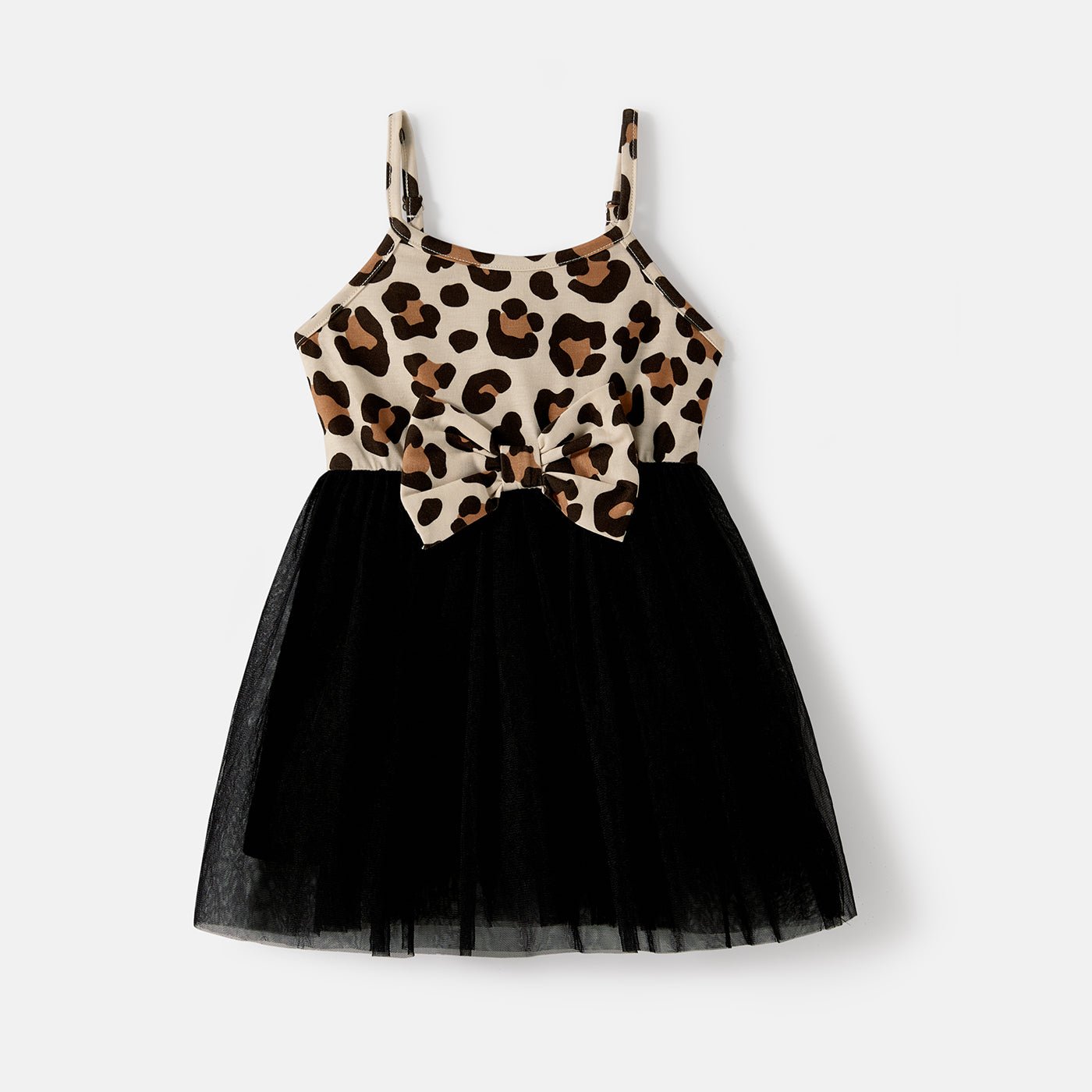 Mommy and Me Naia? Leopard & Black Spliced Bodycon Cami Dresses - 20620031