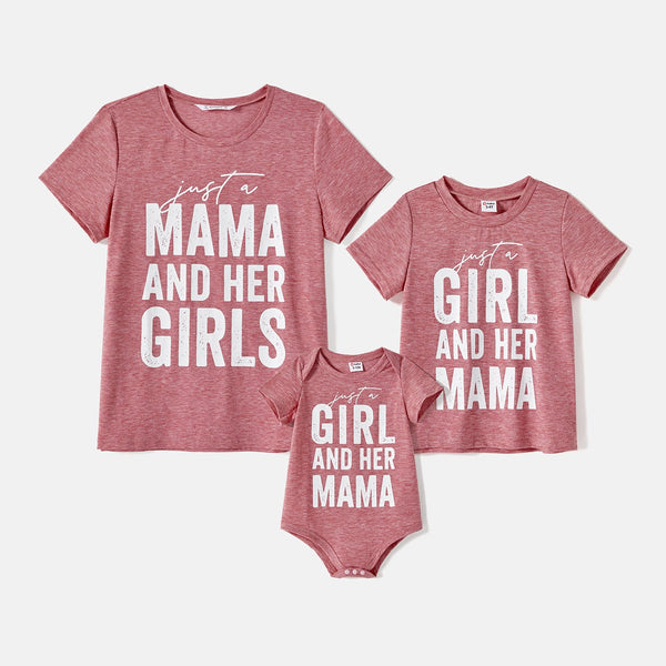 Mommy and Me Short-sleeve Letter Print Tee - 20585082