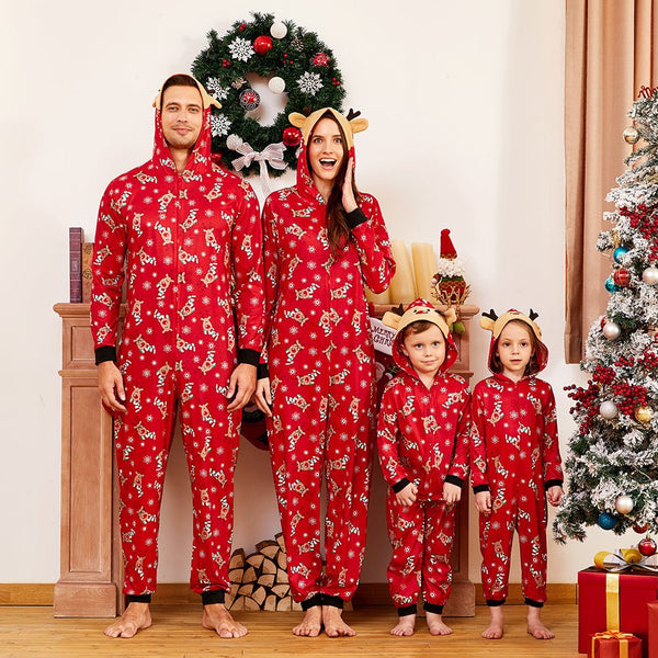Mosaic Reindeer Family Matching Onesie Pajama for Dad - Mom - Kid - Baby (Flame Resistant) - 19342929