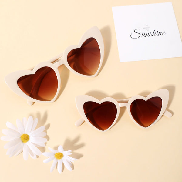 Peach Heart Frame Decorative Glasses for Mom and Me (With Glasses Bag) - 20446419