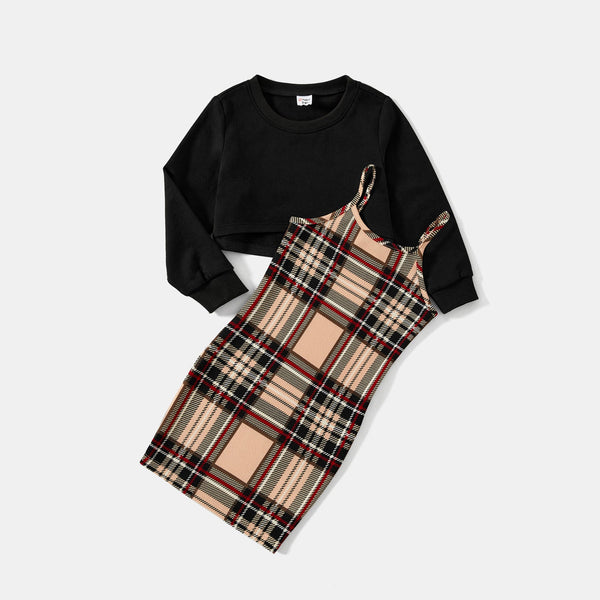 Siblings matching plaid two-piece sets - 20673176