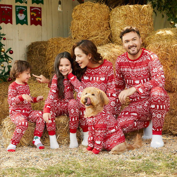 Traditional Christmas Print Family Matching Pajamas Sets (Flame resistant) - 19691067